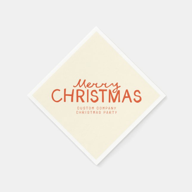 Trendy Hand-written Merry Christmas text Napkins (Corner)