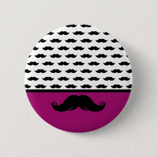 Trendy Handlebar Mustache Moustache Stache Pinback Button
