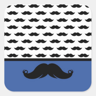 Trendy Handlebar Mustache Moustache Stache Square Sticker