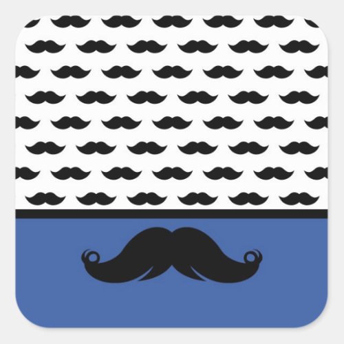 Trendy Handlebar Mustache Moustache Stache Square Sticker