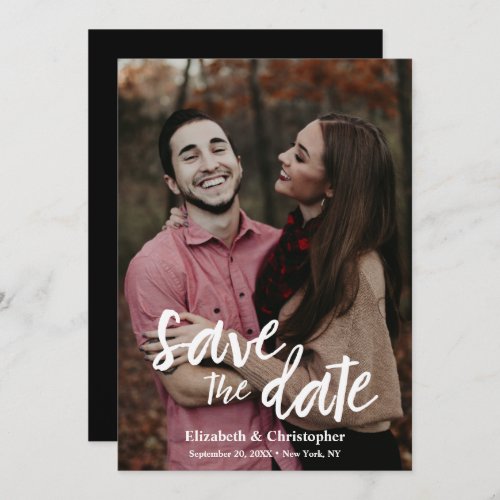 Trendy Handlettering script engagement photo  Save The Date
