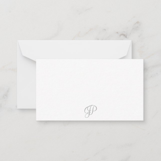 Trendy Handwriting Script Monogram Simple Design Note Card (Front)