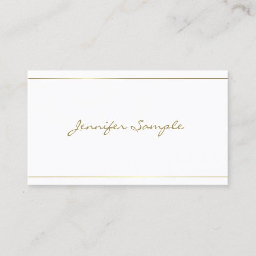 Trendy Handwritten Gold Script Glam Luxury Design Business Card