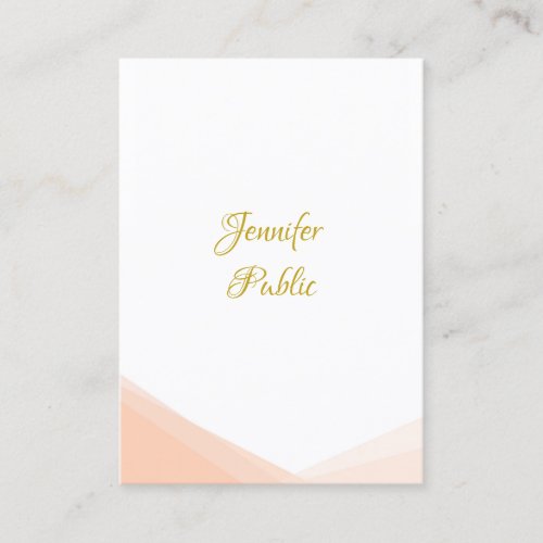 Trendy Handwritten Gold Script Modern Template Business Card