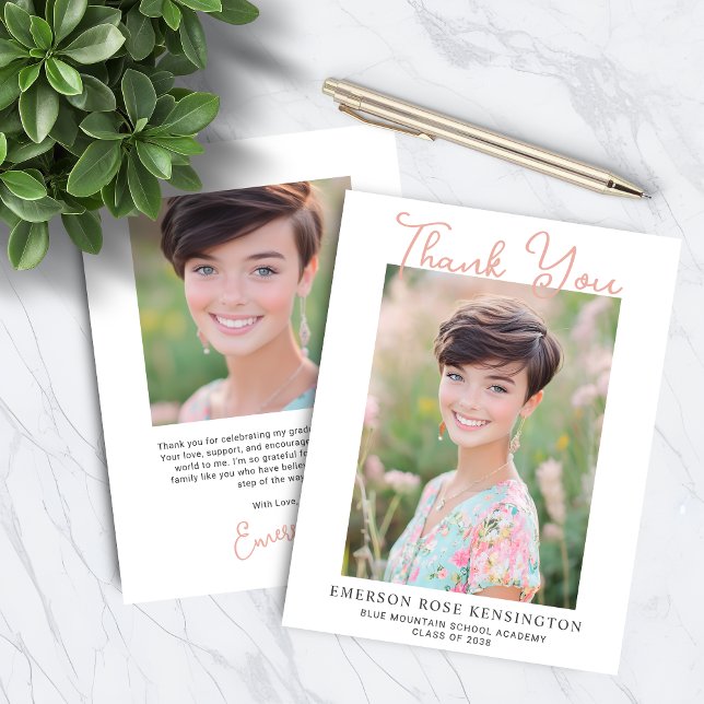 Trendy Handwritten Graduation Thank You (Trendy Handwritten Graduation Thank You Cards)