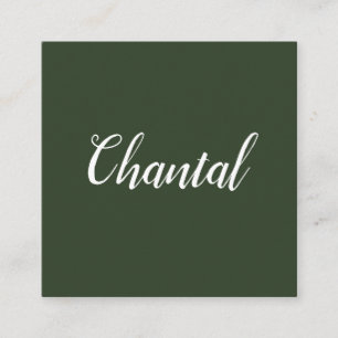 Trendy handwritten minimalist green business cards