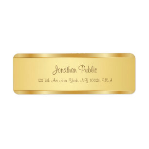 Trendy Handwritten Name Text Professional Gold Label