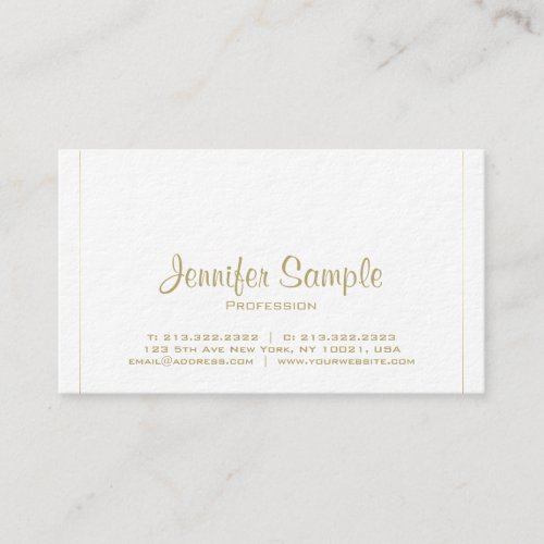 Trendy Handwritten Script Elegant Plain Luxury Business Card