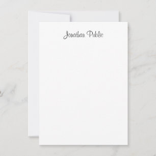 Trendy Handwritten Script Name Modern Minimalist Note Card
