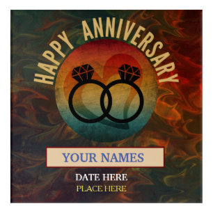 trendy happy anniversary couple gift acrylic print
