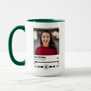 Trendy Happy Birthday Personalized Name Photo Mug
