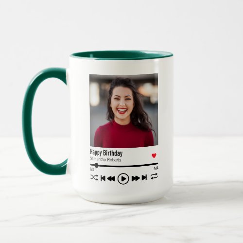 Trendy Happy Birthday Personalized Name Photo Mug