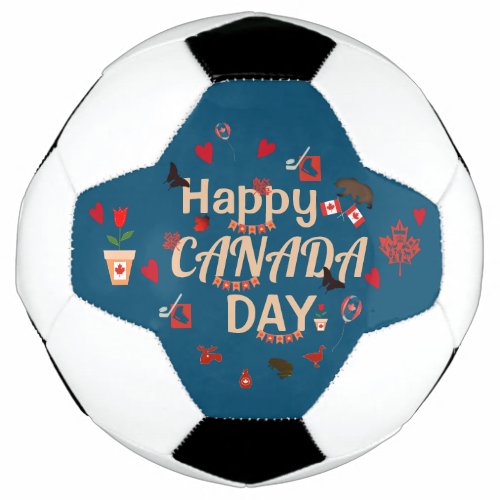 Trendy Happy Canada Day  Soccer Ball