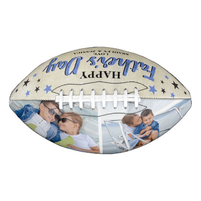 Trendy Happy Father's Day Dad Gift Photo Keepsake Football (Front)