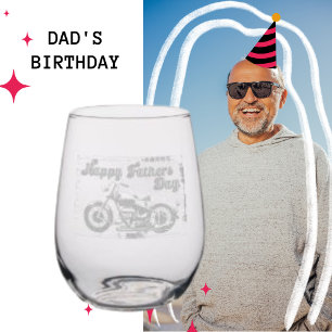 Trendy Happy Father's Day Motorcycle Glassware