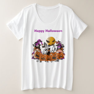 Trendy Happy Halloween Gnome Plus Size T-Shirt