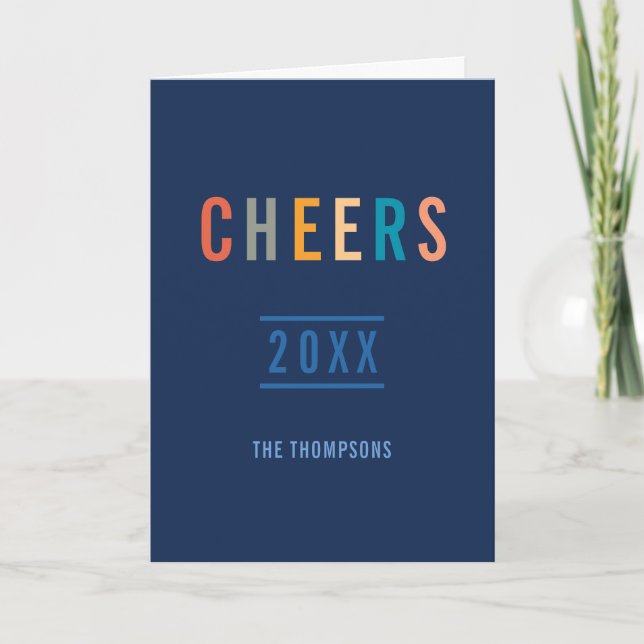 Trendy Happy Holiday Family greeting photo Card (Front)