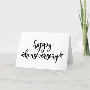 Trendy Happy Home Anniversary Real Estate Letterpress Thank You Card