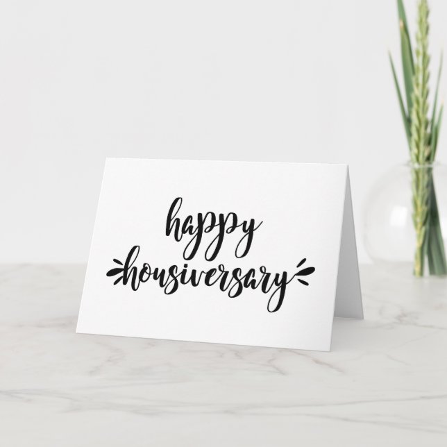 Trendy Happy Home Anniversary Real Estate  Thank You Card (Front)