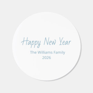 Trendy Happy New Year 2026 Simple Classic Round Sticker