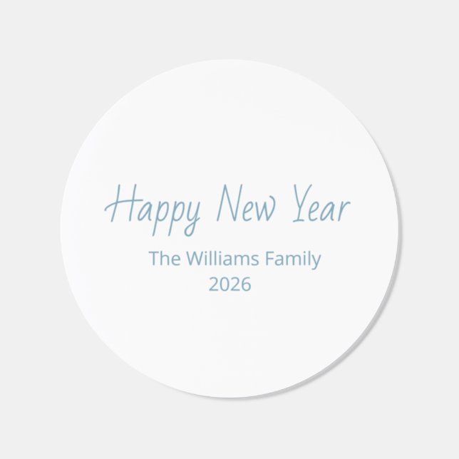 Trendy Happy New Year 2026 Simple  Classic Round Sticker (Single)