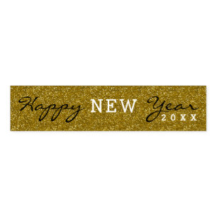 Trendy Happy New Year Gold Glitter Napkin Bands