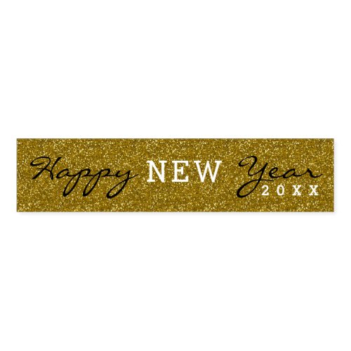 Trendy Happy New Year Gold Glitter Napkin Bands