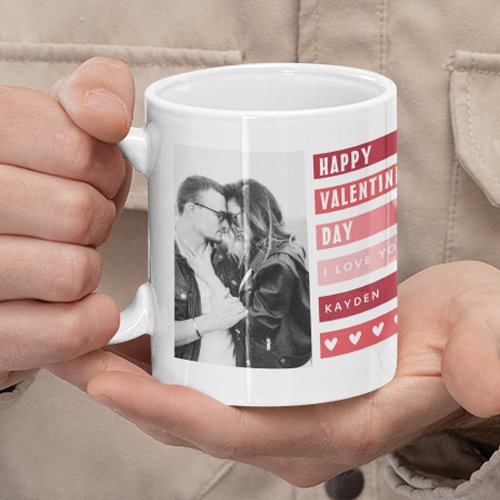 Trendy Happy Valentines Day Photo Collage Coffee Mug