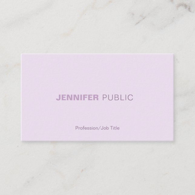 Trendy Harmonic Colors Professional Elegant Plain Business Card (Front)