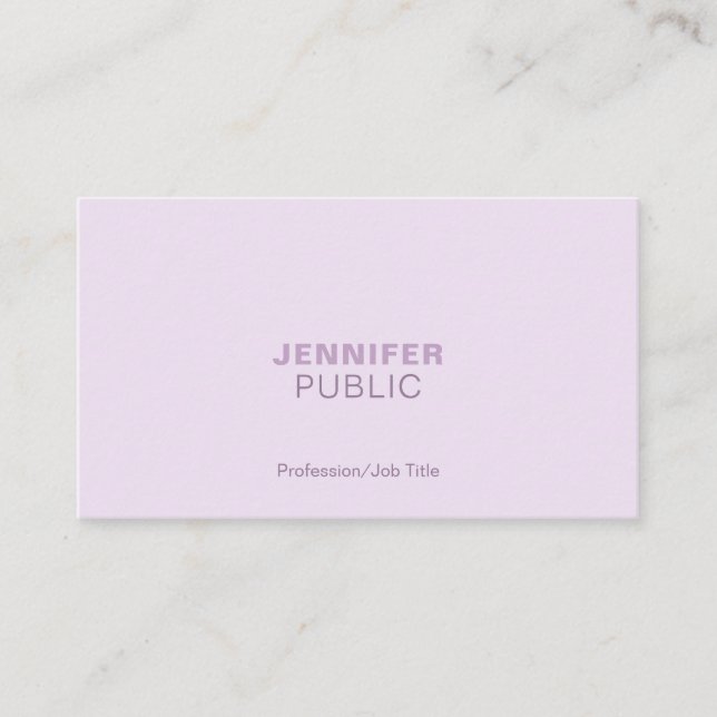 Trendy Harmonic Colors Professional Elegant Plain Business Card (Front)