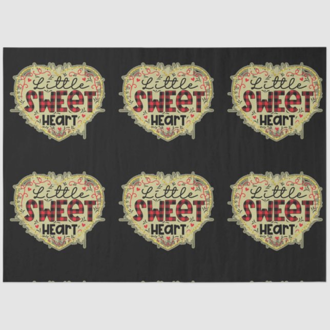 Trendy Heart Glitter Valentines Day Tissue Paper (Front)