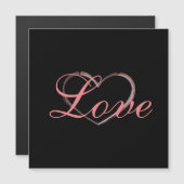 Trendy Heart Gray Calligraphy Love Wedding (Front/Back)