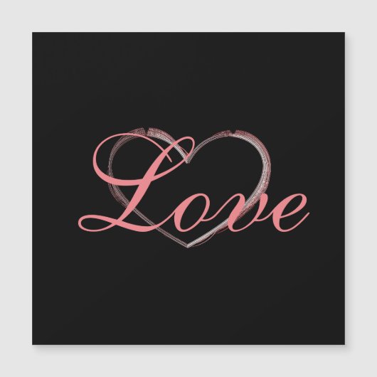 Trendy Heart Gray Calligraphy Love Wedding (Front)