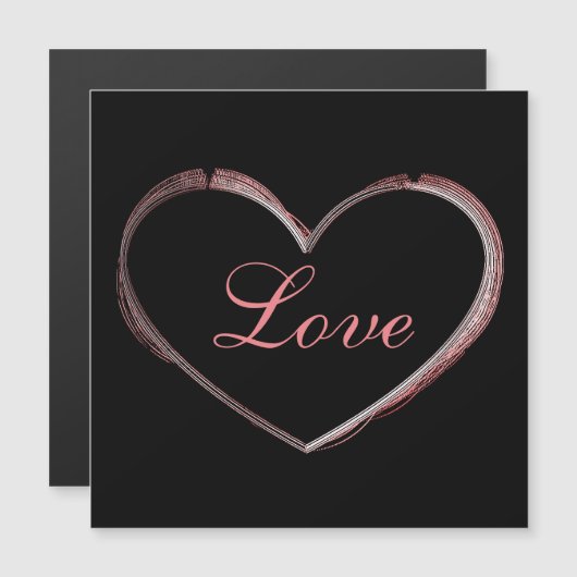 Trendy Heart Gray Calligraphy Love Wedding (Front/Back)