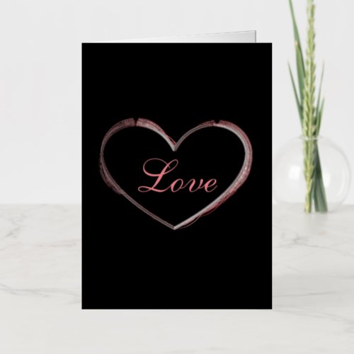 Trendy Heart Gray Calligraphy Love Wedding Foil Greeting Card