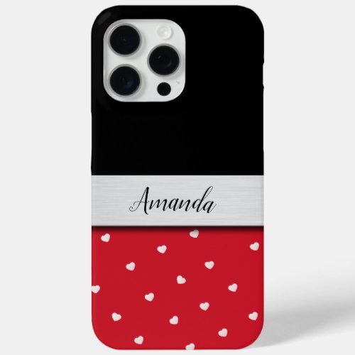 Trendy Hearts Ladies Monogram iPhone 15 Pro Max Case