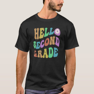 Trendy Hello Second Grade Teacher Hello 2nd Gr Vin T-Shirt