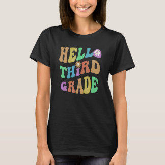 Trendy Hello Third Grade Teacher Hello 3rd Gr Vint T-Shirt