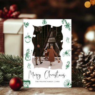 Trendy Holiday Modern Photo Christmas Holiday Card