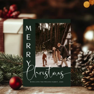 Trendy Holiday Modern Photo Christmas Holiday Card