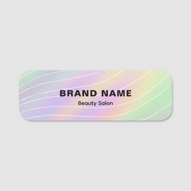 Trendy Hologram Esthetician Feminine Style Name Tag (Front)