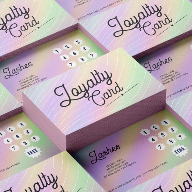 Trendy Hologram Esthetician Script Font Loyalty Card (Trendy Hologram Esthetician Script Font Loyalty Card)