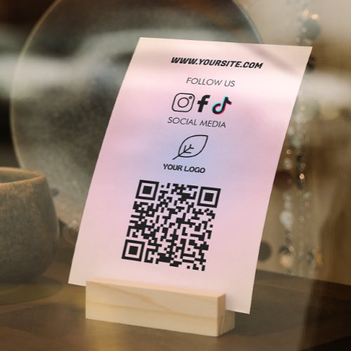 Trendy Hologram Instagram Qr Code Add Logo  Holder