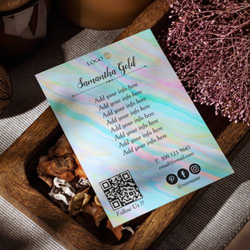 Trendy Hologram Small Business Price List Services Flyer