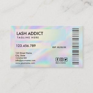 trendy holograph pill bottle lashes package label business card