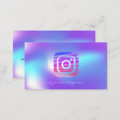 Trendy Holographic Instagram Social Media Business Card