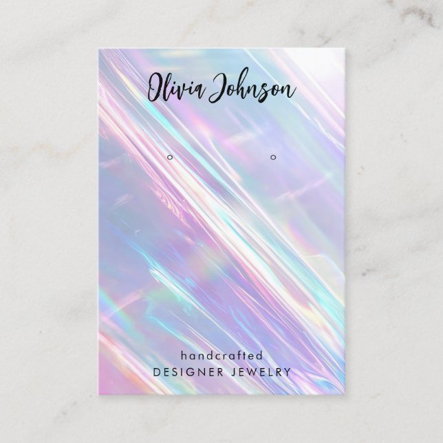 Trendy Holographic Jewelry Earring Display Business Card (Front)