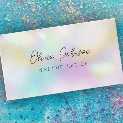 Trendy Holographic Opal Stone Business Card