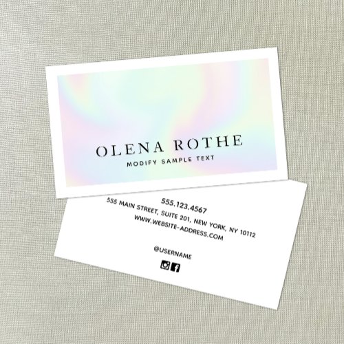Trendy Holographic Professional  Calling Card