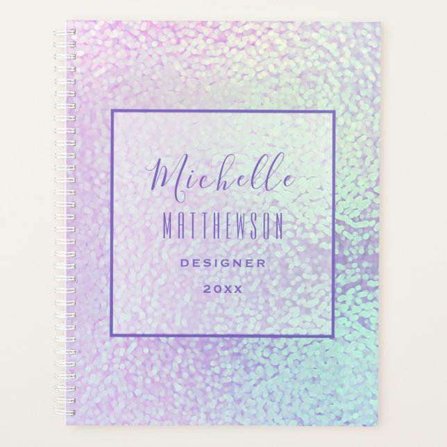 Trendy Holographic Professional Chic Business 2024 Planner (Front)